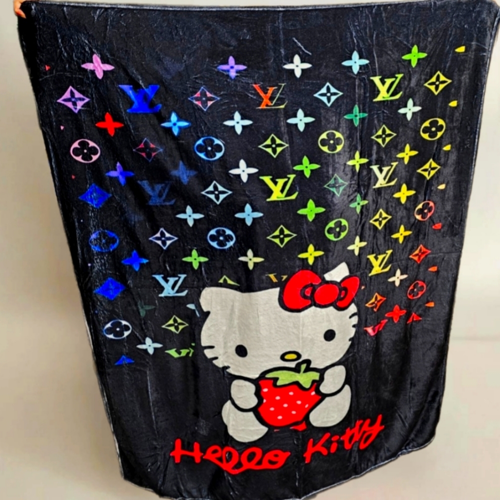 Super cute hello kitty 50 in by 60 inch throw blanket colorful and unique!